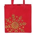 Borsina juta rossa stampa fiocco neve oro 15x12h15