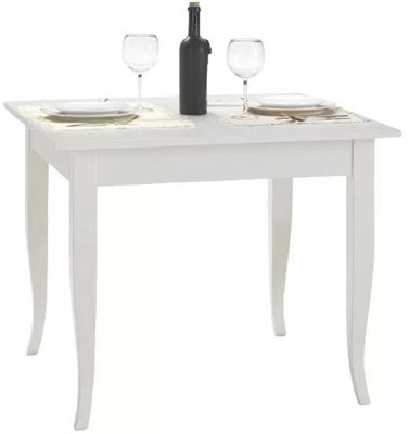 TAVOLO PRANZO ABETE BIANCO GAMBA A SCIABOLA 80X80 MADEIN ITALY