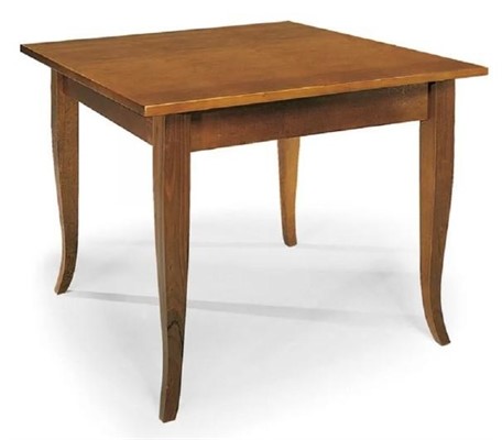 TAVOLO PRANZO ABETE NOCE GAMBA A SCIABOLA 80X80 MADEIN ITALY