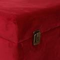 Sgabello valigia in mdf e velluto rosso 50X35H45