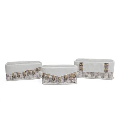 CESTO RATTAN COCCO JUTA RETT.FOD 43X30H18 S3 COMPOSTO DA: