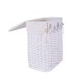 PORTABIANCHERIA BAMBU' BIANCO FODERA FIORI GRIGI SET TRE PEZZI 48X36H58 