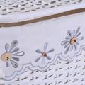 PORTABIANCHERIA BAMBU' BIANCO FODERA FIORI GRIGI SET TRE PEZZI 48X36H58 