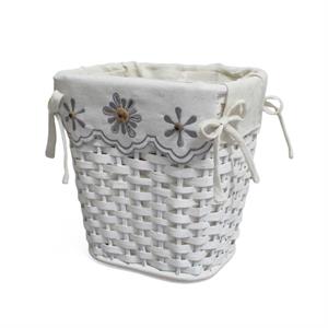 GETTACARTA BAMBU' BIANCO RETTANGOLARE FODERA FIORI GRIGI 25X20H25