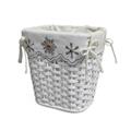 GETTACARTA BAMBU' BIANCO RETTANGOLARE FODERA FIORI GRIGI 25X20H25