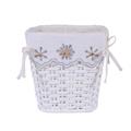 GETTACARTA BAMBU' BIANCO RETTANGOLARE FODERA FIORI GRIGI 25X20H25