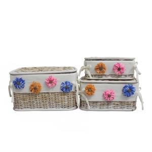SCATOLA RATTAN RETT.FOD.PONPON 38X29H22 S3 MADE PHILIPPINES
