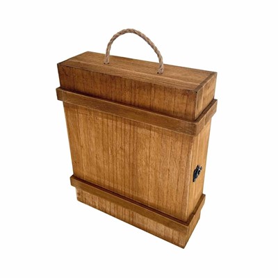 Cassetta abete brunita 3 bottiglie 37x31,5x10