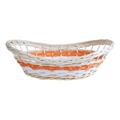 Cesto vimini ovale bianco arancio manici incorporati 48X34H12/16