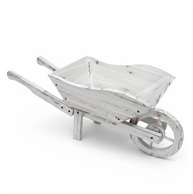 Carriola decorativa abete sbiancato 82X32H33 in KIT assemblaggio