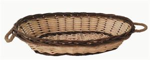 Cesto vimini grosso ovale con manici corda 53x34h13