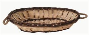 Cesto vimini grosso ovale con manici corda 53x34h13