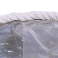 Cesto vimini ovale portavaso bordo cotone  37X27XH22 S3