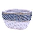 Cesto vimini ovale portavaso bordo cotone  37X27XH22 S3