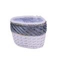 Cesto vimini ovale portavaso bordo cotone  37X27XH22 S3