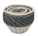 Cesto vimini rotondo portavaso bordo cotone dia.29XH22 S3