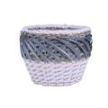 Cesto vimini rotondo portavaso bordo cotone dia.29XH22 S3