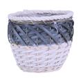 Cesto vimini rotondo portavaso bordo cotone dia.29XH22 S3