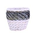 Cesto vimini rotondo portavaso bordo cotone dia.29XH22 S3