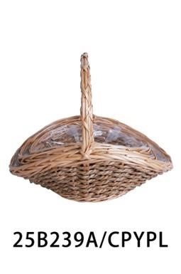 Cesto ovale vimini paviera con manico 41X30XH7X15/32 S3