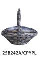 Cesto ovale vimini grigio cordoncino manico 41X30XH7X15/32 S3