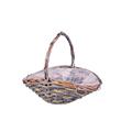 Cesto ovale vimini grigio cordoncino manico 41X30XH7X15/32 S3