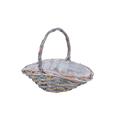Cesto ovale vimini grigio cordoncino manico 41X30XH7X15/32 S3