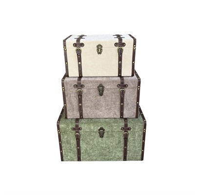 Baule in mdf e velluto 63X40H35 S3 | Made in China
