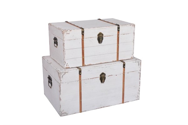 Baule in legno sbiancato 55X36H28 S2 | Made in China