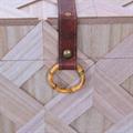 Baule in legno nat. ed ecopelle 49X28H28 S2 | Made in China