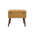 Sgabello valigia in mdf e tessuto giallo 50X35H46