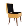 Sgabello valigia in mdf e tessuto giallo 50X35H46