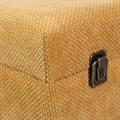 Sgabello valigia in mdf e tessuto giallo 50X35H46
