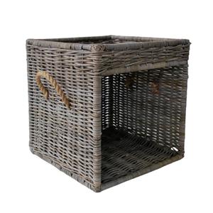 PORTA LEGNA IN GIUNCO GRIGIO 55X55H60 MADE IN INDONESIA