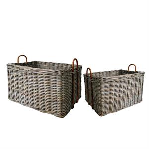 CESTO RETTANGOLARE IN GIUNCO GRIGIO S2 75X50H45 - 62X45H40