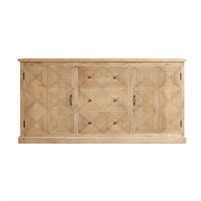 Credenza Madras in mango naturale 3 cassetti 2 ante 193X40H97
