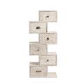 Cassettiera Goa sfalsata in mango sbiancato 6 cassetti 50X30H120