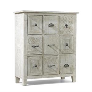 Cassettiera Goa in mango sbiancato 9 cassetti 76X33H87