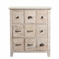 Cassettiera Goa in mango sbiancato 9 cassetti 76X33H87