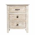 Comodino Goa in mango sbiancato 3 cassetti 50X30H60