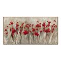 Quadro dipinto con cornice noce - Papaveri Rossi - 140x70