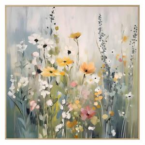 Quadro dipinto con cornice naturale - Primavera - 80X80