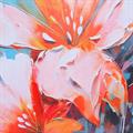 Quadro dipinto con cornice naturale - Danza dei Fiori - 80X80