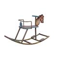 CAVALLO A DONDOLO DECORATIVO METALLO TEAK 92X45H53 MADE IN INDIA