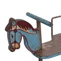 CAVALLO A DONDOLO DECORATIVO METALLO TEAK 92X45H53 MADE IN INDIA