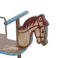 CAVALLO A DONDOLO DECORATIVO METALLO TEAK 92X45H53 MADE IN INDIA