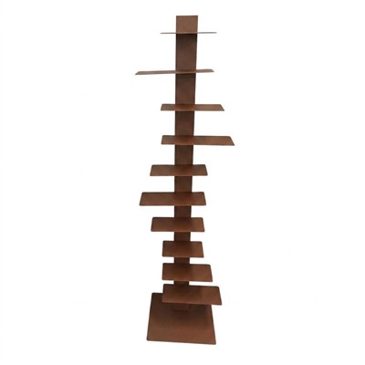 Libreria da vinci lamiera acciao verniciato corten H150 10 rip.
