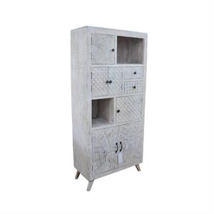 Libreria Goa in mango sbiancato 2 cassetti e 5 ante 80X40H180