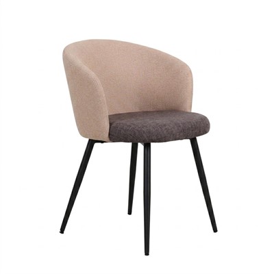 Sedia ''Alina'' in lino Beige e Velluto grigio 58X58H78 cm