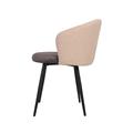 Sedia ''Alina'' in lino Beige e Velluto grigio 58X58H78 cm